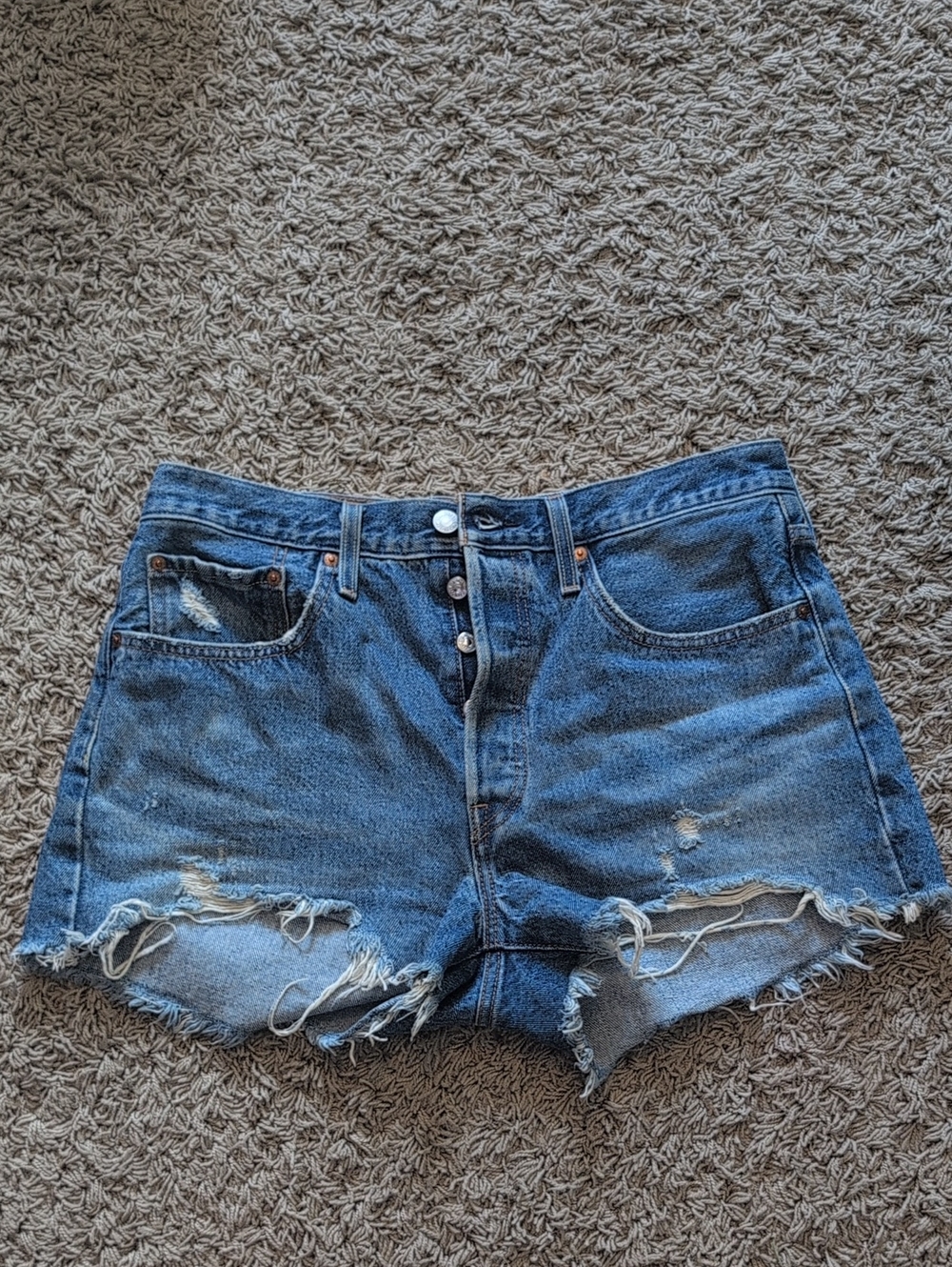 Levi's Cropped Denim Shorts